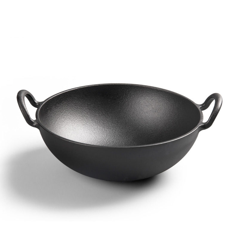 cast iron chinese wok with ear handel (1)