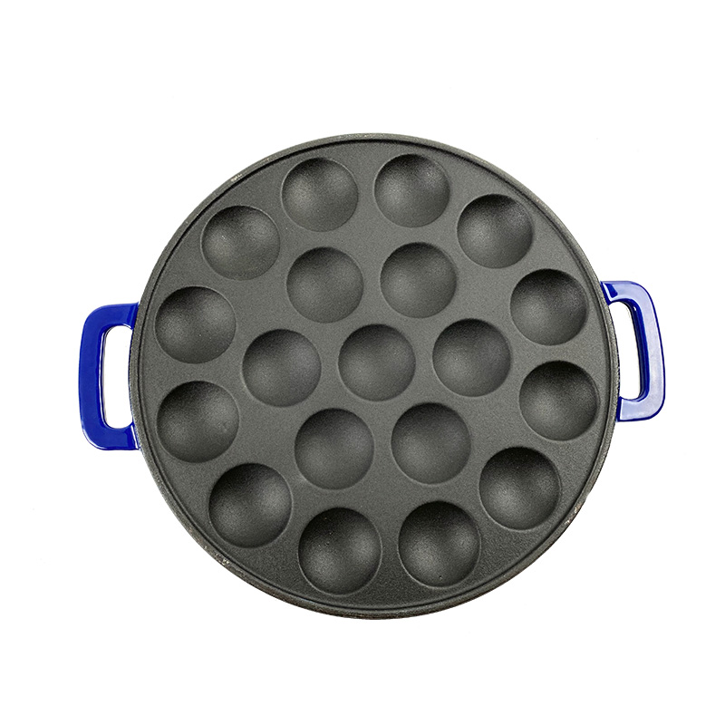 Cast iron enamel fry pan with 19 holes egg pan Featured Image