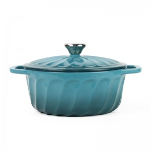 Factory outlet cast iron kitchen cooking casserole with enamel coating